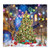 Funnytree Christmas Tree Shower Curtain Xmas Street Holiday Winter Home Bathtubs Bathroom Curtain Decoration Set 12 Hooks Washable Durable Polyester Fabric 72"x72"
