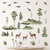 Mountain Wall Decals Peel and Stick Tree Mountain Wall Stickers Woodland Animal Wall Stickers Watercolor Green Pine Tree Wall Decals Tree Deer Forest Animal Wall Decals for Nursery Bedroom Decor