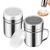 2 Pcs Powdered Sugar Shaker Duster with Handle, Stainless Steel Fine Mesh Shaker Powder Cans with Plastic Lid, Sifter Dredge Shaker for Powder Sugar Cinnamon Cocoa Pepper Coffee Flour