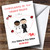 Cute Doodle Black Bride White Groom Personalized Wedding Blessing Greetings Greetings Card