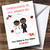 Cute Doodle Black Couple Personalized Wedding Greetings Greetings Card