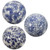 BESTOYARD Ceramic Orbs for Bowls 3pcs Blue and White Porcelain Ball Small Ceramic Spheres Floating Ceramic Balls Floating Orbs Centerpiece Balls Vase Filler for Fish Tank Decor 10cm