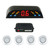 Riloer Wireless Car Reversing Radar System Kit LED Display Car Reverse Backup Radar System w/ 4 Sensors Buzzer Beep-Beep Alarm Indicator Silver