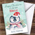Watercolor Penguin Special Niece Personalized Christmas Holiday Greetings Card