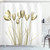 Ambesonne Flower Shower Curtain, X-ray Image of Tulips Solarized Effect Nature Inspired Illustration, Cloth Fabric Bathroom Decor Set with Hooks, 69" W x 70" L, Pale Yellow