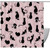 KQNZT Shower Curtains for Bathroom, Fabric Shower Curtain with Hooks, Stylish Modern Curtain, Bath Decor, Animal Black Cat Pink Cartoon