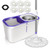 Midyb Spin Mop and Bucket for Floor Cleaning, 360 Spinning Mop Bucket System, Microfiber Floors Mops and Bucket Set with 5 Replacement Mop Heads&1 Brush Head