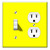 WIRESTER Double Gang-1 Duplex Outlet Cover and 1 Toggle Light Switch Plate/Wall Plate Cover - Solid Bright Yellow