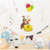 Kids Room Cartoon Monkey Wall Decal Peel and Stick Baby Nursery Monkey George with Birthday Cake Wall Stickers for Boys Girls Bedroom Playroom Nursery George Monkey Decal Stickers