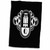 3dRose White on Black Art Deco Owl Monogram Letter Q - Towels (twl-241272-1)