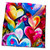 3dRose Valentines Day. Love is in The air. Colorful Hearts. Chic Gift, Card - Towels (twl-374940-3)
