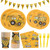 DYLIVeS 132 Pcs Construction Birthday Party Supplies, Construction Disposable Tableware Set Dump Truck Party Table Decorations for Boy, 9'' and 7'' Plates, Napkins, Cups, Forks, Banner, Serves 24