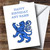 Blue Scottish Lion Personalized Birthday Greetings Greetings Card