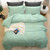 MUXHOMO Saga Green Duvet Cover Queen Size, Soft Cooling Brushed Microfiber Duvet Cover Set 3 Pieces with Zipper Closure, 1 Comforter Cover 90x90 inches and 2 Pillow Cases (No Comforter)