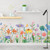 Supzone Garden Flower Wall Stickers Colorful Floral Wall Decal Spring Plants Butterfly Baseboard Wall Art Sticker for Bedroom Living Room Offices Sofa Backdrop Wall Decoration