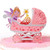 Magic Ants Baby Shower Card, Baby Girl Card, Congratulations Card, New Baby Greeting Card, Congrats Newborn Pop Up Card for New Birthday, First Birthday Card for Girl Pink, 3D Baby Carriage Card