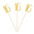 Gold Glitter 16th Birthday Centerpiece Sticks, 12-Pack Number 16 Table Topper Anniversary Party Decorations
