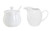 Mozacona White Ceramic Sugar Bowl Set Creamer Coffee Milk Pitcher Serving Set