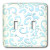 3dRose LSP_37210_2 White Scrolls On Double Toggle Switch, Blue