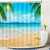 Beach Shower Curtain, Tropical Ocean Shower Curtain, Coastal Palm Trees Starfish Seashell Shower Curtains for Bathroom Decor, Polyester Waterproof Modern Shower Curtain Set with 12 Hooks, 72" x 72"