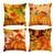 Set of 4 Fall Pillow Covers 18x18 Inch Fall Thanksgiving Pumpkins Throw Pillows Covers Autumn Leaves Decorative Cushion Covers Outdoor Sofa Couch Pillow Cases Fall Halloween Decorations (18 by 18)