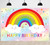 Rainbow Birthday Backdrops for Girls Bokeh Happy Birthday Party Decoration Supplies Kids Rainbow Clouds Cake Table Banner Photo Studio Props 7x5ft