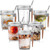 Tessco Overnight Oats Containers with Lids and Spoons Set 12 oz Glass Mason Jars Large Capacity Airtight Oatmeal Cups to Go with Measurement for Cereal Yogurt Parfait Milk Fruit Salad (4 Pieces)