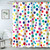 Kids Rainbow Bathroom Shower Curtains, Retro Colorful Geometric Polka Dots Bath Curtain, White Modern Restroom Waterproof Fabric Shower Curtain Sets with Hooks