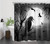 SCECALA Halloween Crow Shower Curtain, Creepy Crow with Dead Tree and Full Moon on Starry Night Bathroom Curtain, Horror Night Bathroom Decor with 12 Hooks Easy Care Polyester Fabric 70x70 Inch