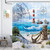 bzwcbei Beach Shower Curtain, Nautical Lighthouse and Anchor Ocean Birds Summer Blue Fabric Shower Curtain with Hooks for Bathroom Decortaion 69x70inches