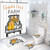 Ikfashoni 4Pcs Fall Shower Curtain Set with Non-Slip Rugs, Toilet Lid Cover and Bath Mat, Thanksgiving Farmhouse Truck Shower Curtain with 12 Hooks, Autumn Pumpkin Shower Curtain for Bathroom