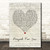 Prayed for You Script Heart Song Lyric Wall Art Poster Gift Present Print