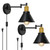 HAITRAL Wall Sconces Plug in- Wall Mounted Lights Set of 2 with ON/Off Switch, Wall Lamps with Plug in Cord Wall Lamps for Bedroom,Bedside,Living Room,Dorm-(Set of 2)