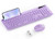 Purple Keyboard and Mouse Wireless, seenda Full-Size Keyboard with Phone Holder USB A & Type C Receiver 2.4G Silent USB Keyboard Mouse Compatible for MacBook and Windows Computer/Desktop/Laptop