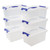 Bblina 7 Quarts Small Plastic Storage Boxes, 6-pack Clear Boxes Totes with Lids