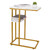 Yoobure C Shaped End Table, Side Table for Couch and Bed, Small Side Table for Small Spaces, Living Room, Bedroom, Rustic Snack Table