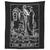 The Hermit Tarot Card Tapestry (Black & White) - Grim Reaper - Gothic Halloween Home Decor Wall Hanging (59" x 51")