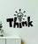 Think Light Bulb Quote Wall Decal Sticker Room Bedroom Art Vinyl Decor Decoration Teen Inspirational Baby Kids Boy Girl Nursery Playroom School Teacher Science Learn Students Smart Classroom