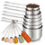 Measuring Cups and Spoons Set Includes 7 Stackable Stainless Steel Measuring Cups 6 Nesting Measuring Spoons and 1 Leveler for Dry and Liquid Ingredients
