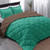 Basic Beyond King Size Comforter Set Reversible Down Alternative Comforter Set King 3 Pieces Green Bed Comforter King Size with 2 Pillow Shams for All Season (Mint Leaf/Brown)