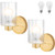 Wall Sconces Set of 2, Bathroom Vanity Light Fixtures with Clear Glass Shade, Modern Gold Sconces Wall Lighting, Metal Wall Lamp Wall Mounted Lights for Mirror Hallway Bedroom(2 Bulbs Included)