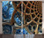 Ambesonne Fractal Curtains, Fantastic Dimensional Stripes Pattern with Retro Baroque Influences Robotic Design, Living Room Bedroom Window Drapes 2 Panel Set, 108 W X 63 L Inches, Golden Blue