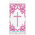 Fancy Cross Rectangular Plastic Table Cover | 54" x 84" | Pink | 1 Pc