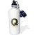 3dRose wb_158003_1"Monogram letter Q in golden metal with perforated front in gray" Sports Water Bottle, 21 oz, White