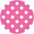 Amscan Dots Round Plates Party Supplies, 7" x 7", Pink