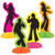 Beistle 16 Piece Retro Mini 70's Centerpieces-Groovy Table Decorations for Throwback 1970's Vibes, Celebrating You Since 1900, 5.5", Pink/Orange/Green/Yellow