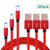 Micro USB Cable 3Pack 3FT 6FT 10FT Rongqx Nylon Braided Android Charging Line Micro USB Cable for Android/Motorola/Samsung/LG/Nokia/Sony and More (Red)