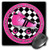 3dRose LLC 8 x 8 x 0.25 Inches Mouse Pad, Derby Chicks Roll With It - Black/Hot Pink Roller Skate (mp_28519_1)