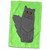 3D Rose Grey Long Haired/Persian Cat Green Hearts Towel, 15 x 22, White