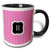 3dRose BrooklynMeme Designs - Pink and grey chevron monogram initial R - Mugs (mug_222054_4)
